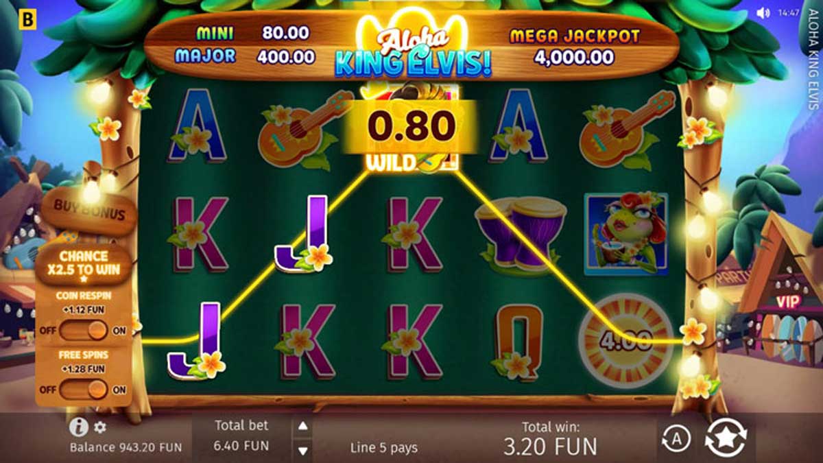 Aloha King Elvis slot machine game